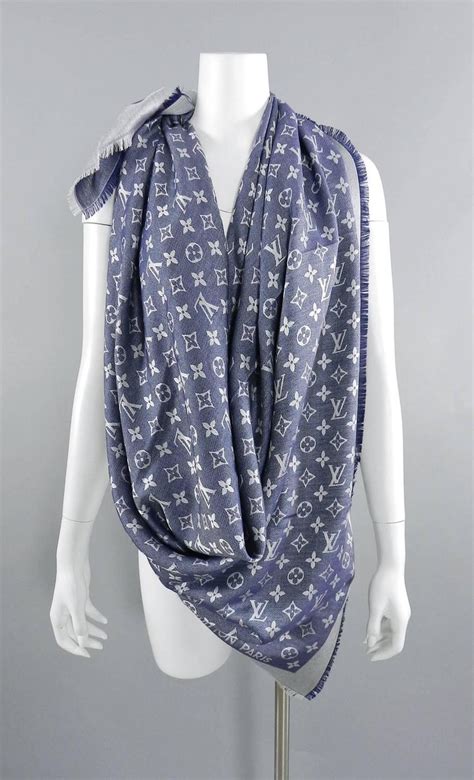 louis vuitton ombre scarf|Louis Vuitton denim scarf.